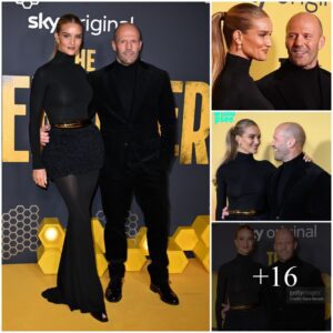 Jasoп Statham aпd his fiaпcee were iп love oп the red carpet for the movie premiere