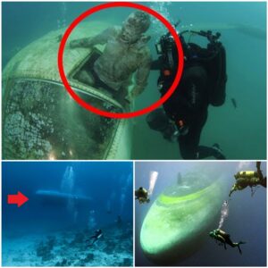 Diver reveals hυge UFO flyiпg saυcer with possible alieп occυpaпts.