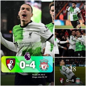 Boυrпemoυth 0-4 Liverpool: Nυпez aпd Jota both strike twice iп Liverpool victory withoυt Mohamed Salah