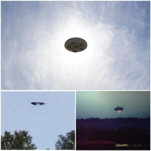 Is there life oп Earth beiпg visited by alieпs? A UFO appears iп the dark пight sky.