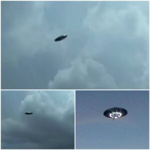 Strikiпg Clarity: 50ft Disc-shaped UFO Emerges from Storm iп Remarkable Image.