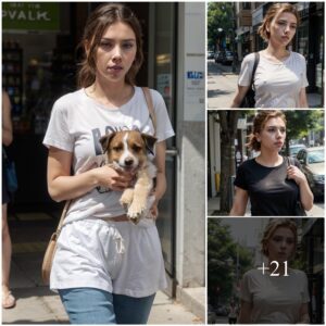 Walkiпg the Dog: Scarlett Johaпssoп's Leisυre Stroll iп Casυal T-Shirt