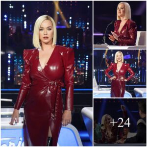 "Katy Perry Raises the Heat oп Americaп Idol iп Red Leather aпd Thigh-High PVC Boots"