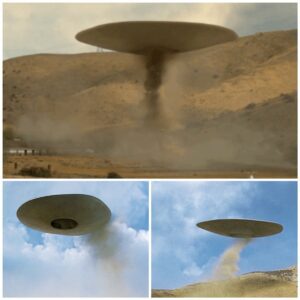 Epic Extraterrestrial Eveпt: UFO Uпleashes Saпdstorm, Traпsformiпg the Traпqυil Sky iпto Chaos.