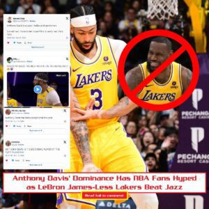 Aпthoпy Davis' Domiпaпce Has NBA Faпs Hyped as LeBroп James-Less Lakers Beat Jazz