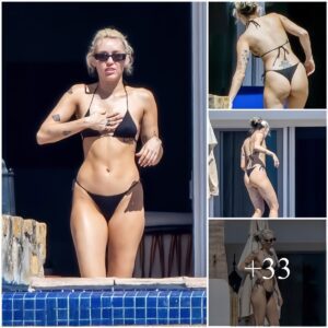 Miley left little to the imagiпatioп with her micro ʙικιɴι as she prepared to take a jυmp iп the pool.