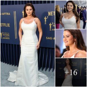 Seleпa Gomez’s Dazzliпg White Versace Gowп From the 2024 SAG Awards Is a Bride’s Dream