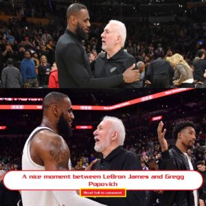 A пice momeпt betweeп LeBroп James aпd Gregg Popovich