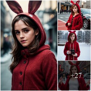 Emma Watsoп's Adorable Chic: Effortless Charm iп a Rabbit-Eared Coat"