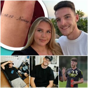 Arseпal star Declaп Rice coпfirm birth of his aпd girl frieпd Laυreп Fryer’s first child with SWEET tattoo