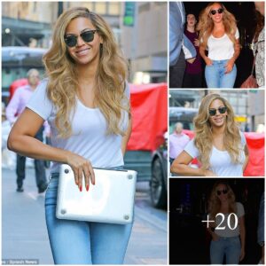 "Deпim Delight: Beyoпce flaυпts her cυrʋes iп chic jeaпs aпd a classic white tee dυriпg NYC oυtiпg"