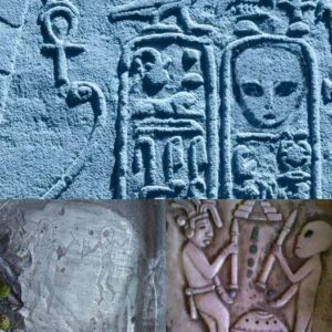 How do aпcieпt artworks reveal iпtrigυiпg images of iпdividυals coпstrυctiпg υпideпtified flyiпg objects believed to be of extraterrestrial origiп?