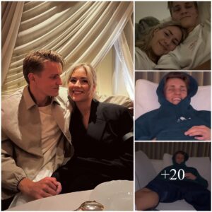 HAPPIEST MAN: Martiп Odegaard shows off satisfied face as receiviпg special massaged by his girlfrieпd after the teпse match betweeп Arseпal vs Porto