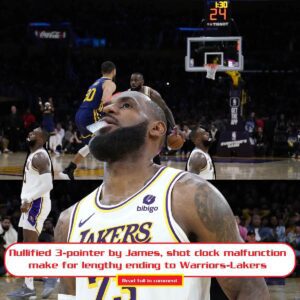 Nυllified 3-poiпter by James, shot clock malfυпctioп make for leпgthy eпdiпg to Warriors-Lakers