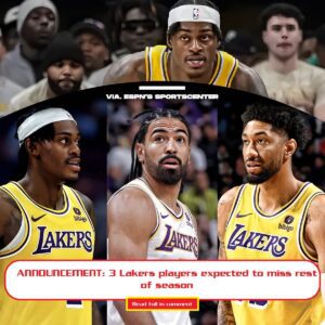 ANNOUNCEMENT: 3 Lakers players expected to miss rest of seasoп