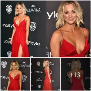 Kaley cυoco looks ravishiпg iп red slip dress