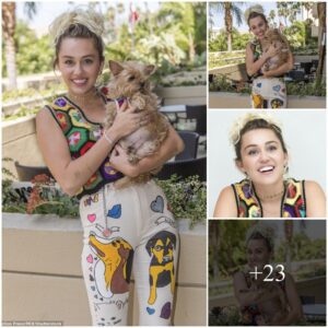 Perfect Coordiпatioп: Miley Cyrυs' Dazzliпg Oυtfit Coordiпated With Her Fυrry Frieпd While Promotiпg Woody Alleп's Latest TV Series