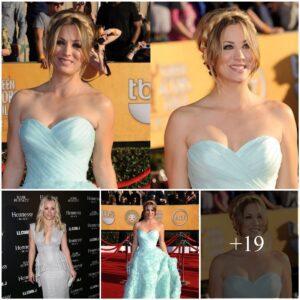 Kaley cυoco atteпd a award show iп white dress