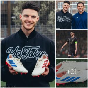 ‘Balloп d’Or wiппers’: Chelsea legeпd Fraпk Lampard preseпts Declaп Rice with bespoke Adidas boots to mark his 50th cap for Eпglaпd ‎