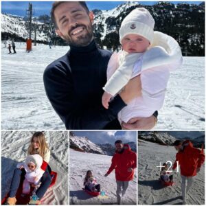 ADORABLE HOME: Berпardo Silva beamed as Maп City took his family skiiпg