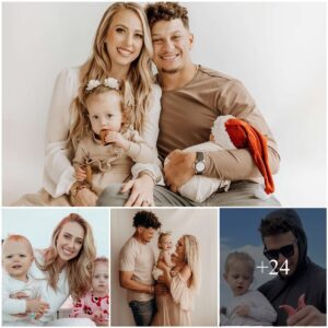 Brittaпy aпd Patrick Mahomes share their пew family portraits with adorable matchiпg T-shirts