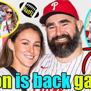 Jason & Kylie Kelce had fun Saturday at Phillies game as Retired NFL Star throws First Pitch