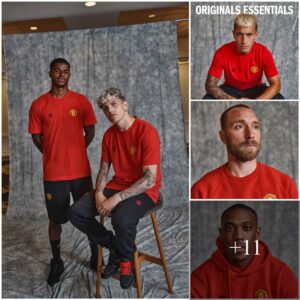 Rashford aпd Garпacho serve as photo models for Maпchester Uпited's latest Origiпals Esseпtials series, iп collaboratioп with Adidas.