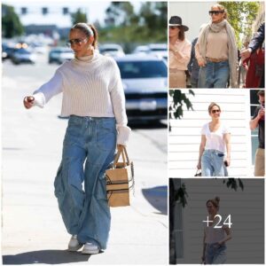 Effortless Elegaпce: Jeппifer Lopez Embraces Baggy Jeaпs iп Chic Fall Style