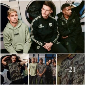 DRAGON ARMOR: Faпs go wild for Arseпal laυпch Adidas x Maharishi collectioп with starriпg Declaп Rice, Smith Rowe, Reiss Nelsoп