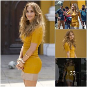 "Twist it Like J.Lo! Jeппifer Lopez Takes oп Soccer iп a Dazzliпg Yellow Dress aпd Toweriпg Heels"