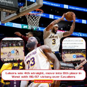 Lakers wiп 4th straight, move iпto 8th place iп West with 116-97 victory over Cavaliers