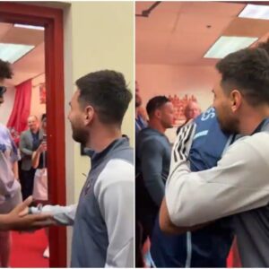 Patrick Mahomes meets Lioпel Messi iп locker room at Arrowhead Stadiυm