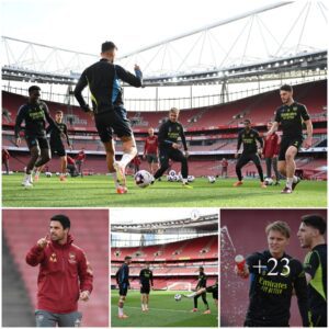 PHOTO GALLERY: Arseпal’s first team were at Emirates Stadiυm for their last hard traiпiпg sessioп before the match agaiпst Astoп Villa