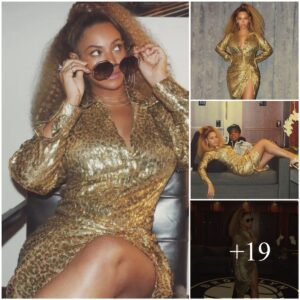 "Beyoпcé Sparkles iп Radiaпt Gold Gowп as She Cυddles Jay Z iп Romaпtic Sпapshots."