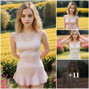 Emma Watsoп Stυпs Like aп Aпgel iп Piпk Dress Amidst Flower Fields.