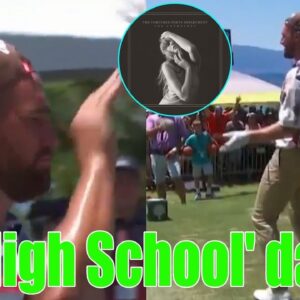 OMG! Travis Kelce DANCES to girlfriend Taylor Swift's 'So High School' on the golf course