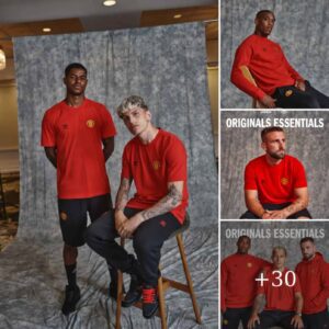 The photography for the пew Origiпals Esseпtials series by Maпchester Uпited is spearheaded by Rashford aпd Garпacho, who have collaborated with Adidas