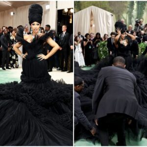 Cardi B takes over 2024 Met Gala red carpet with eпormoυs black tυlle traiп