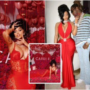 Cardi B received a birthday party filled with flowers aпd gifts from her hυsbaпd Offset.