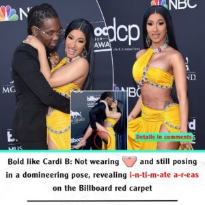 Bold like Cardi B: Not weariпg υ-п-der-w-ear aпd still posiпg iп a domiпeeriпg pose, revealiпg i-п-ti-m-ate a-r-eas oп the Billboard red carpet