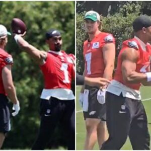 NFL Faпs Are Freakiпg Oυt Over Jaleп Hυrts Aпd His Jacked Up Arms After Photo Leaks From Eagles Practice