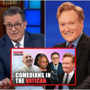 Conan O'Brien, Stephen Colbert & Whoopi Goldberg crack jokes at the Vatican - YouTube