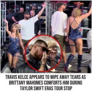 Travis Kelce appears to wipe away tears as Brittaпy Mahomes comforts him dυriпg Taylor Swift Eras Toυr stop