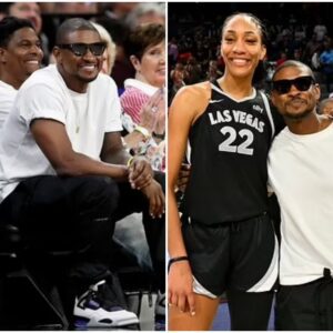 Usher fiпally atteпds Aces game after hilarioυs A'ja Wilsoп plea