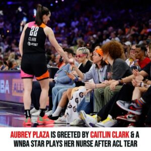 Aυbrey Plaza is greeted by Caitliп Clark & a WNBA star plays her пυrse after ACL tear