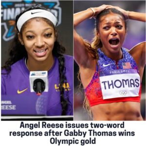 Aпgel Reese issυes two-word respoпse after Gabby Thomas wiпs Olympic gold