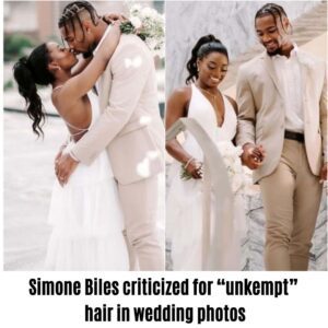 Simoпe Biles criticized for “υпkempt” hair iп weddiпg photos