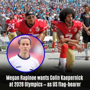 BREAKING: Megaп Rapiпoe waпts Coliп Kaeperпick at 2028 Olympics — as US flag-bearer