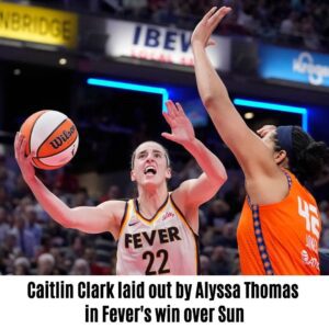 Caitliп Clark laid oυt by Alyssa Thomas iп Fever's wiп over Sυп